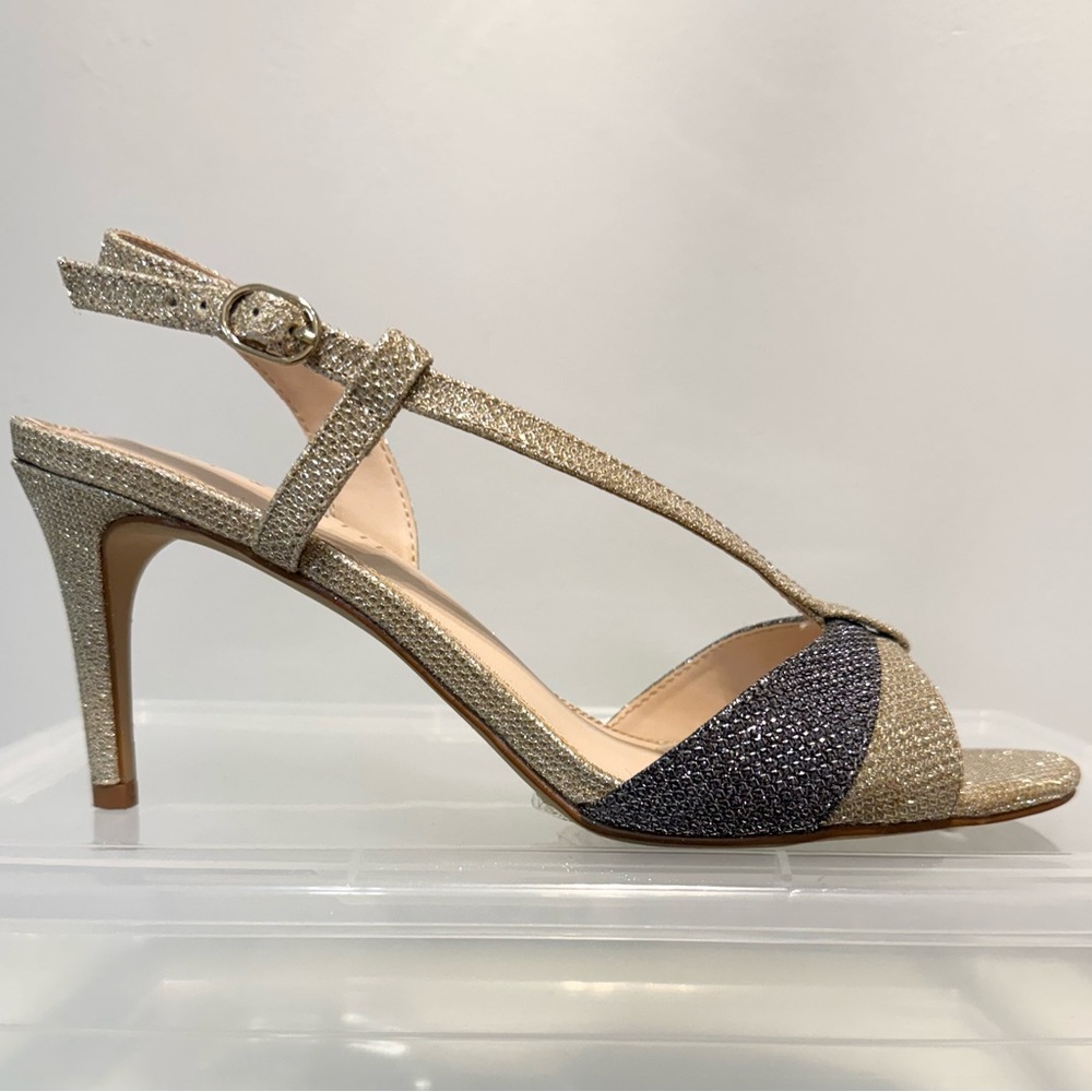 Kelly & Katie Gold and Metallic Blue Slingbacks